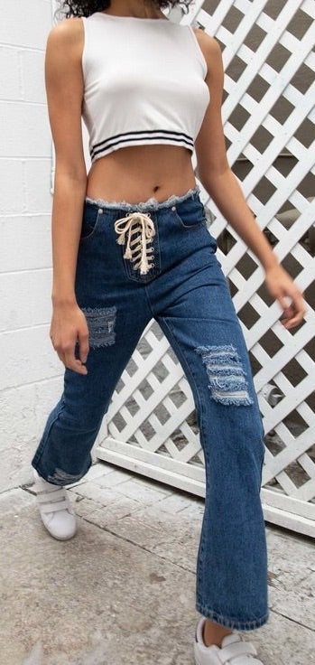 POL Mid-rise Wide Leg Denim Jeans