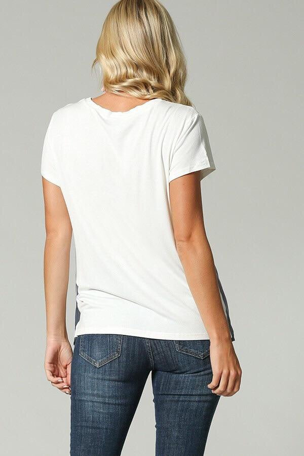 Twofer Colored Tank Top Over T-Shirt