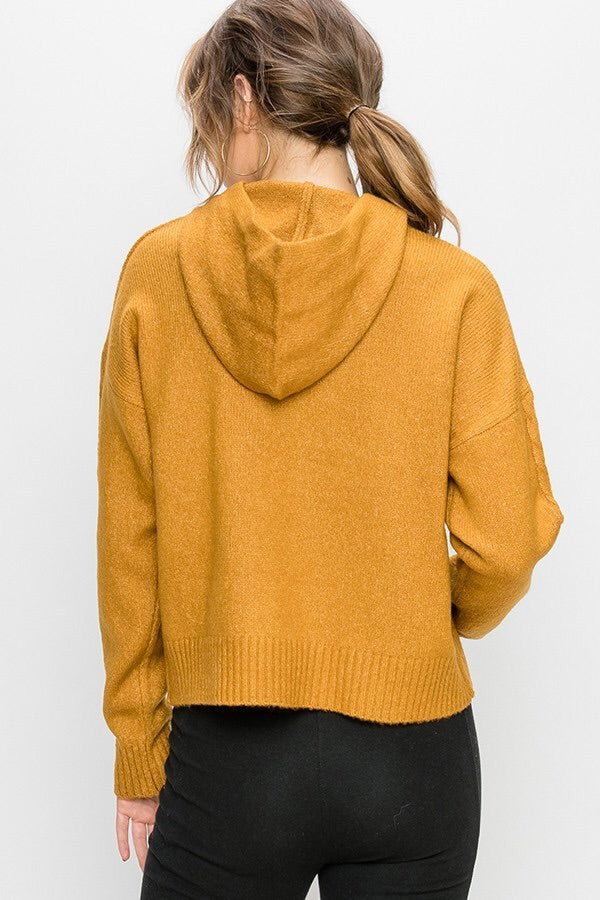 Sweater Cable Sleeve Hoodie