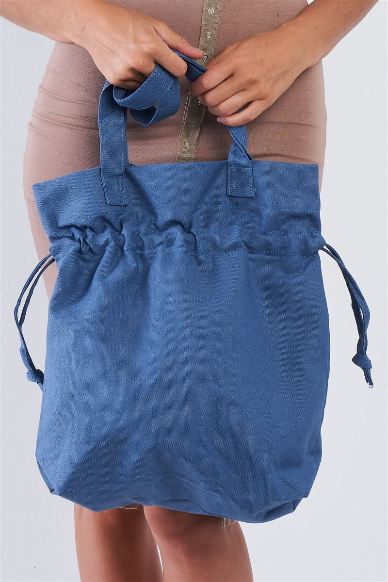 Tote Drawstring Large Shoulder Canvas Bucket Bag