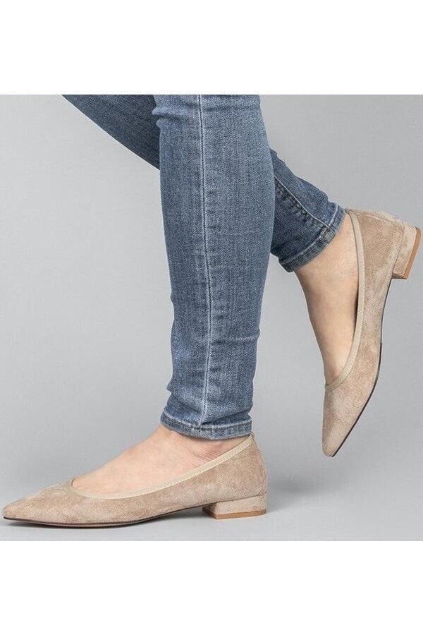 Pointy Toe Taupe Flat Shoes