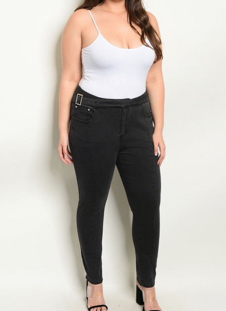 Plus Size Black Denim Pants