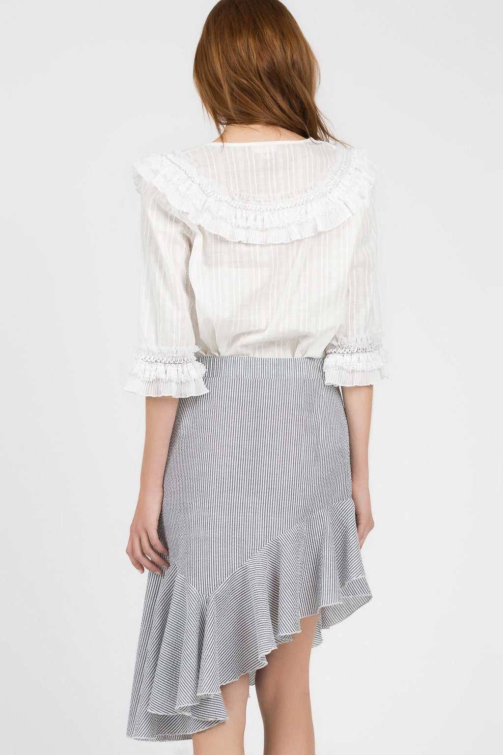 POL Lace Ruffle Detail Blouse