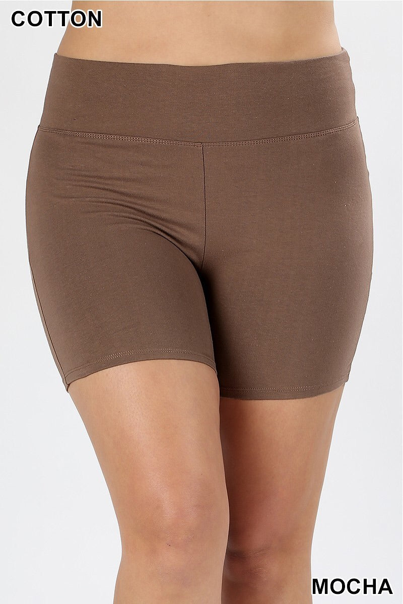 Plus Sz Cotton Mocha Short