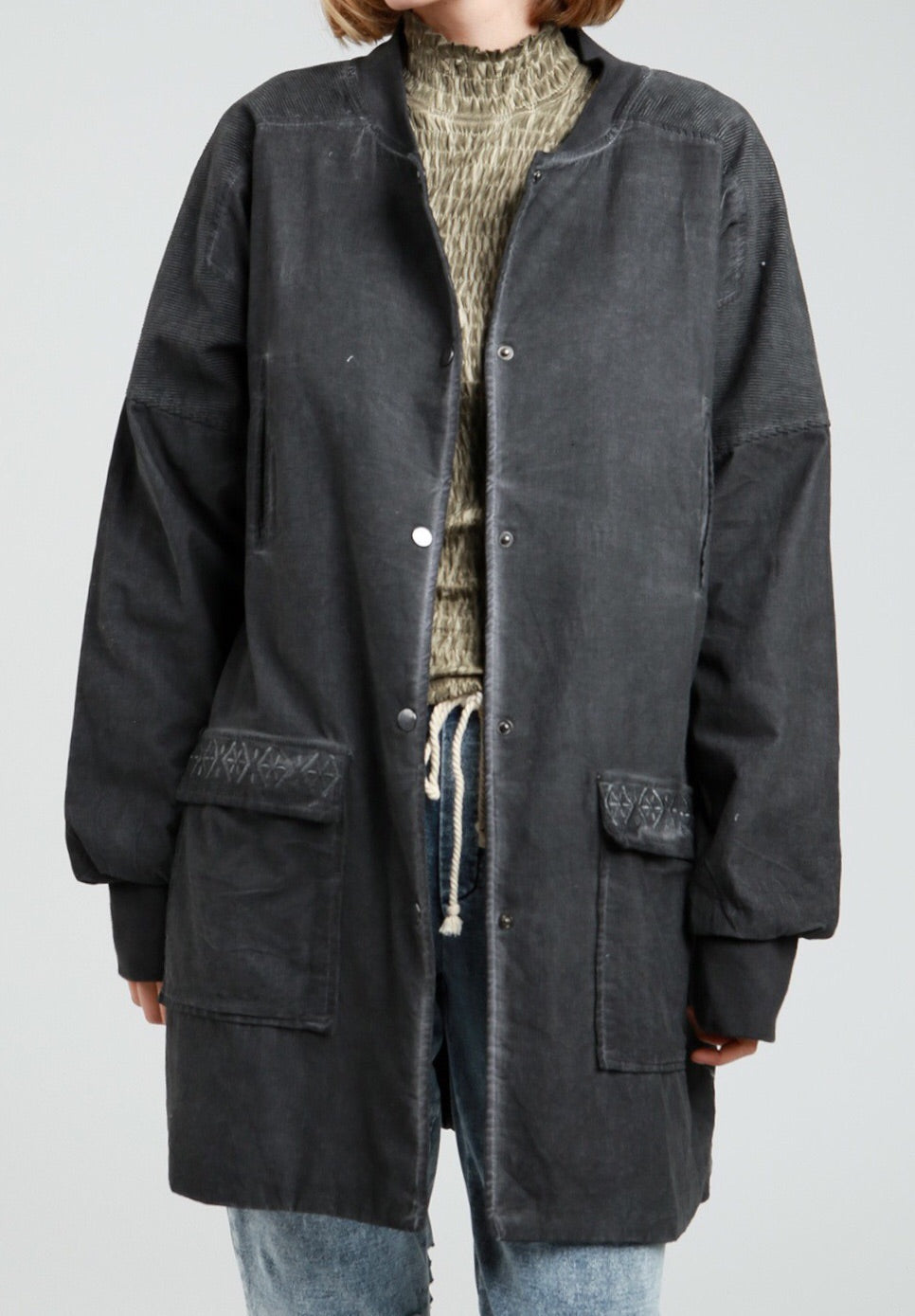 POL Long Corduroy Bomber Jacket