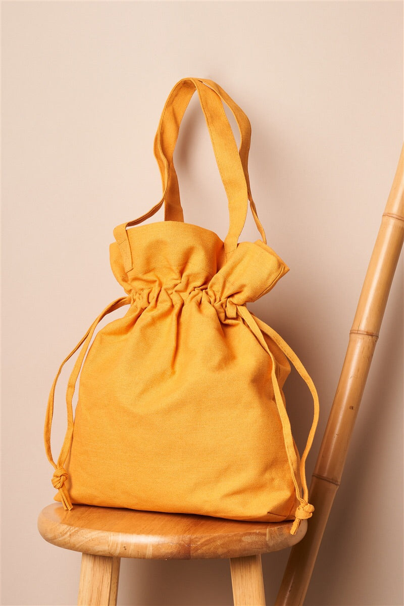Tote Drawstring Large Shoulder Canvas Bucket Bag