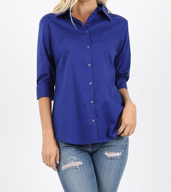 Plus Sz Folded Sleeve RB Shirt