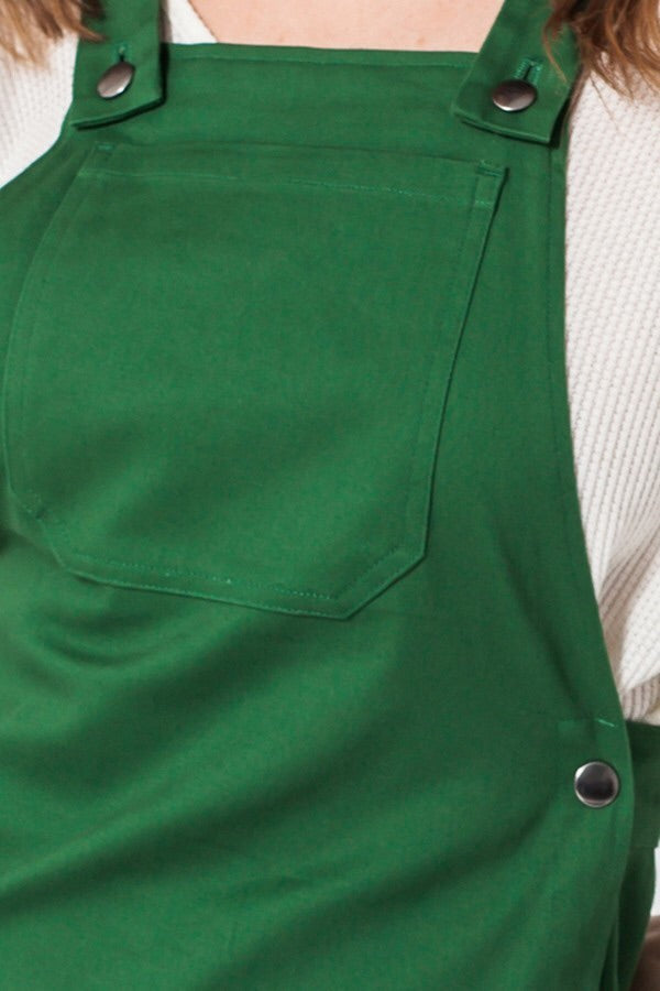 JR Dark Green Overall Short Dress