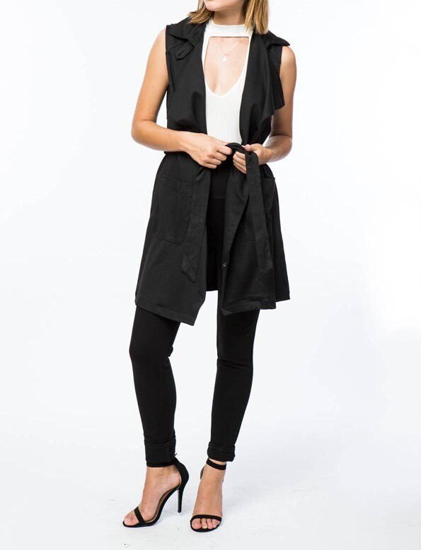 Trench Vest in Black