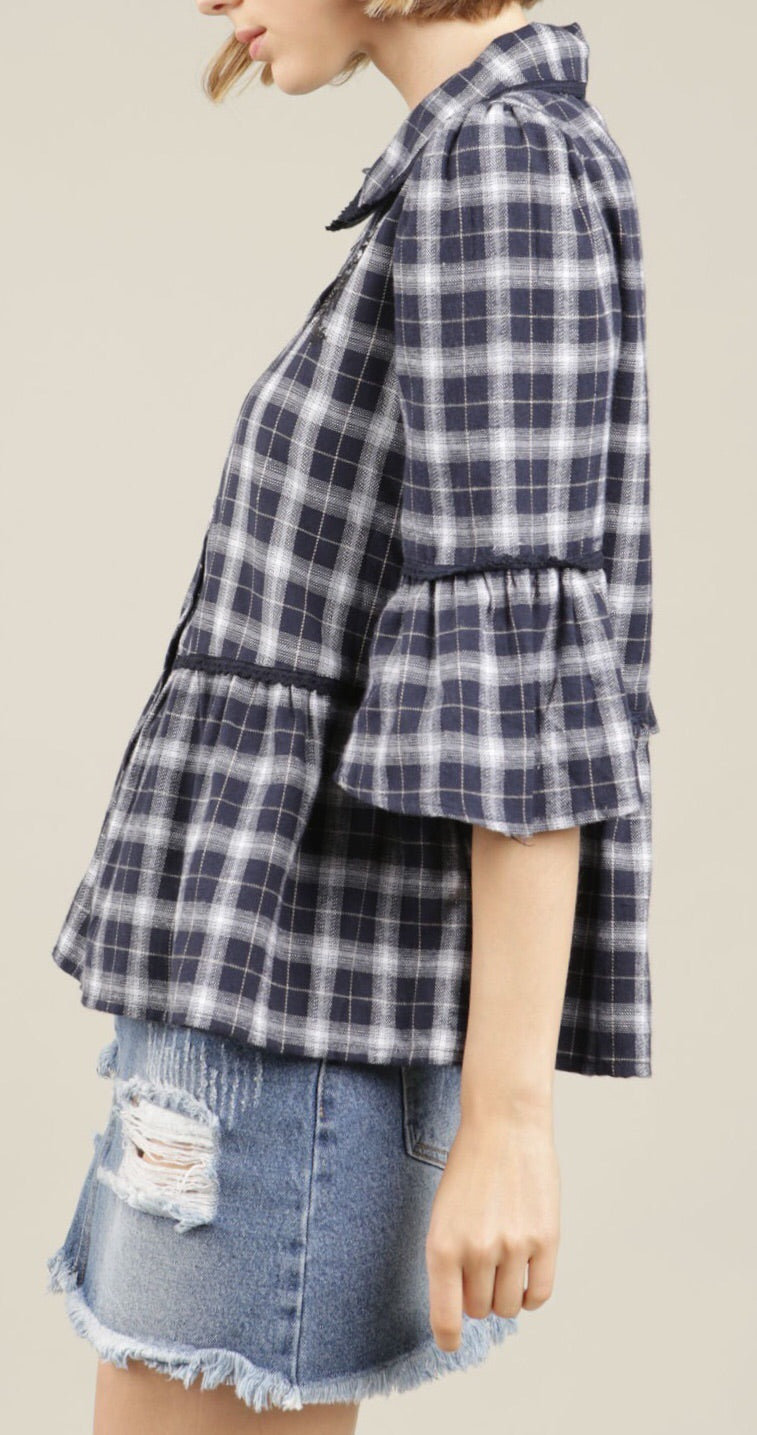 POL Embroidered Baby Doll Shirt