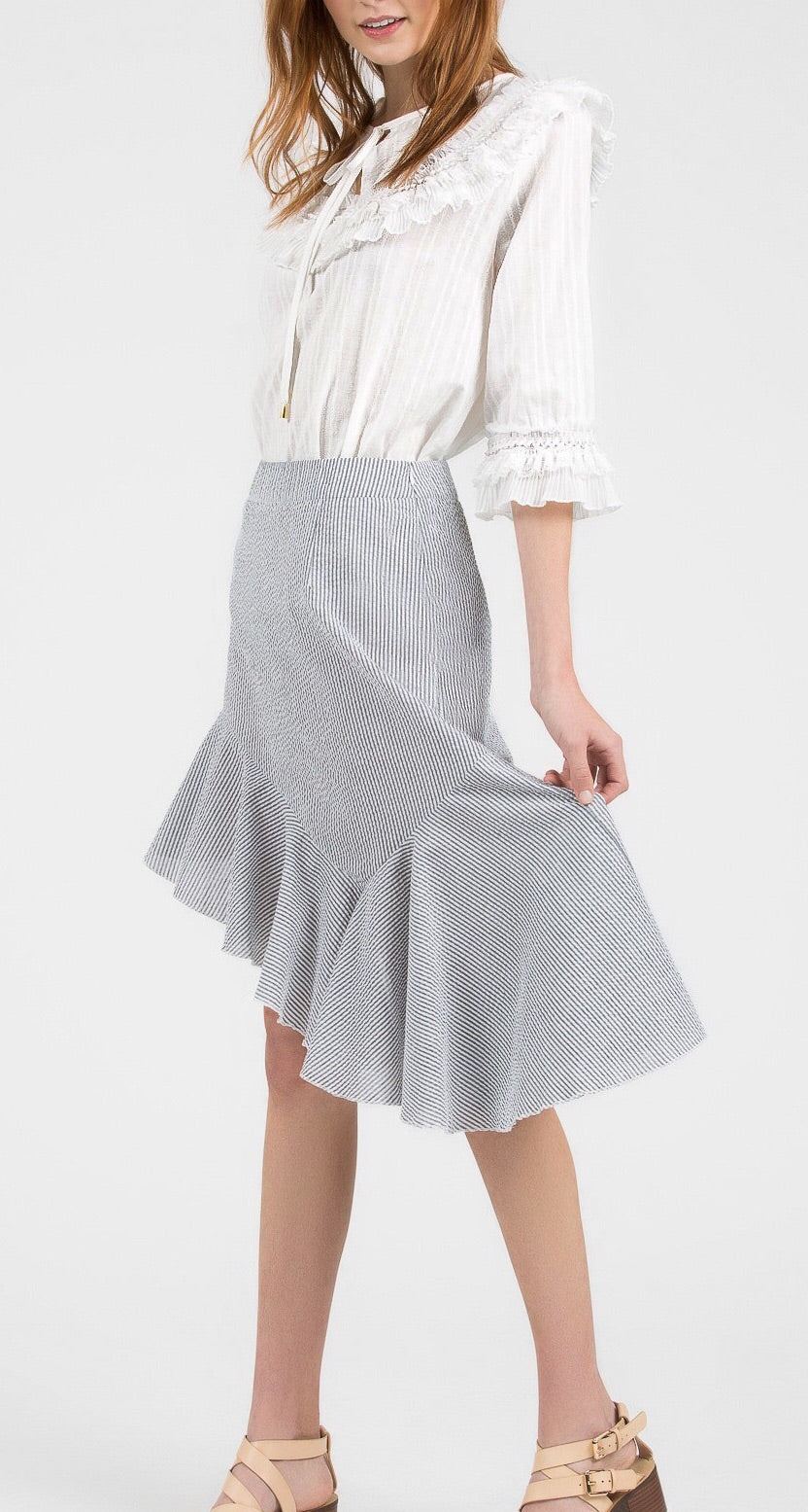 POL Lace Ruffle Detail Blouse