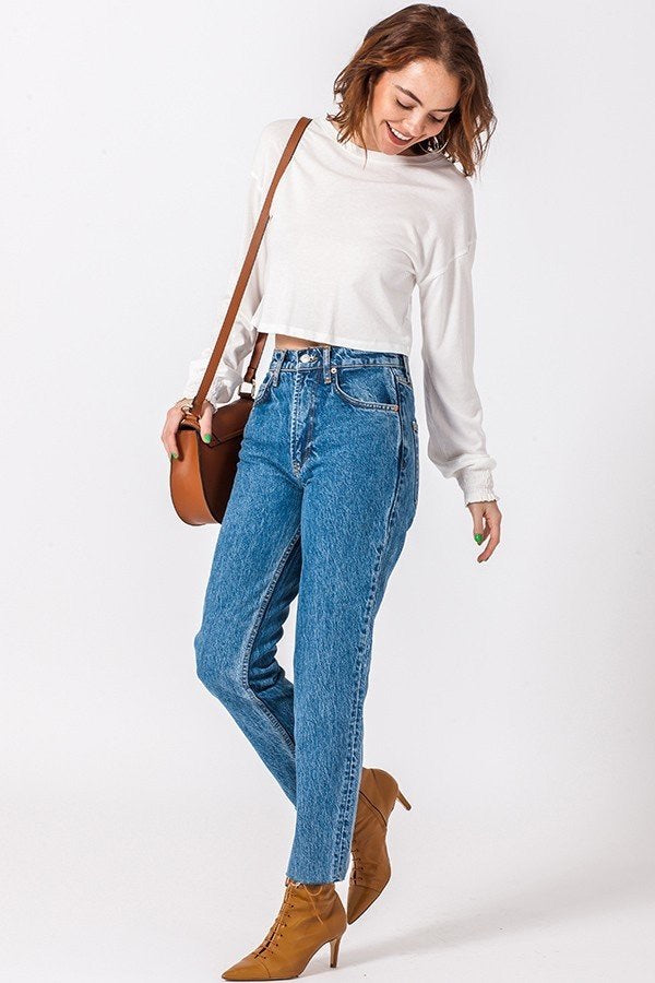 Cropped Top mocked Cuff Off White