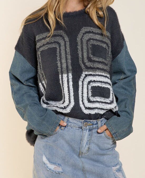 POL Drop Shoulder Crew Neck Sweater