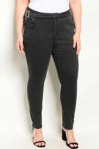 Plus Size Black Denim Pants