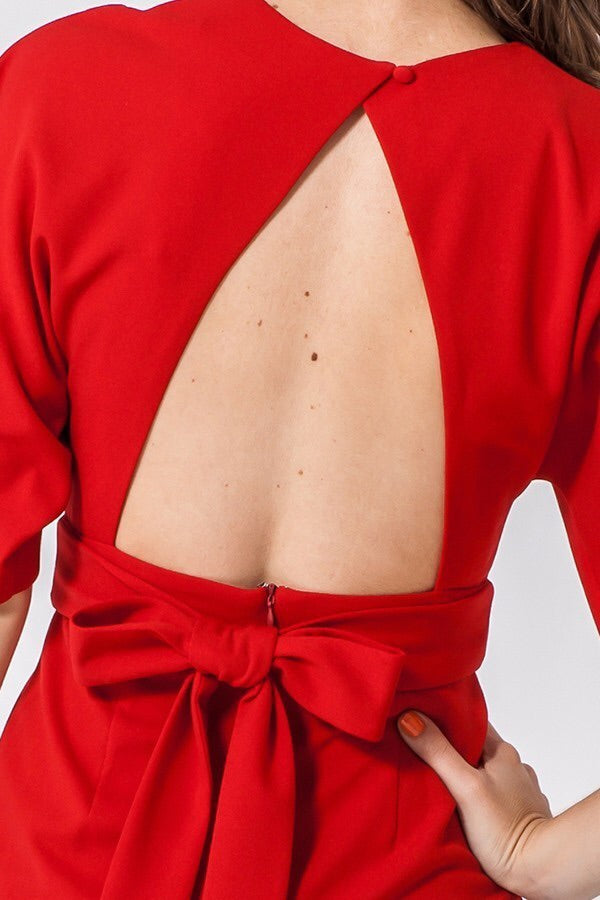 Kimono Red Midi Dress