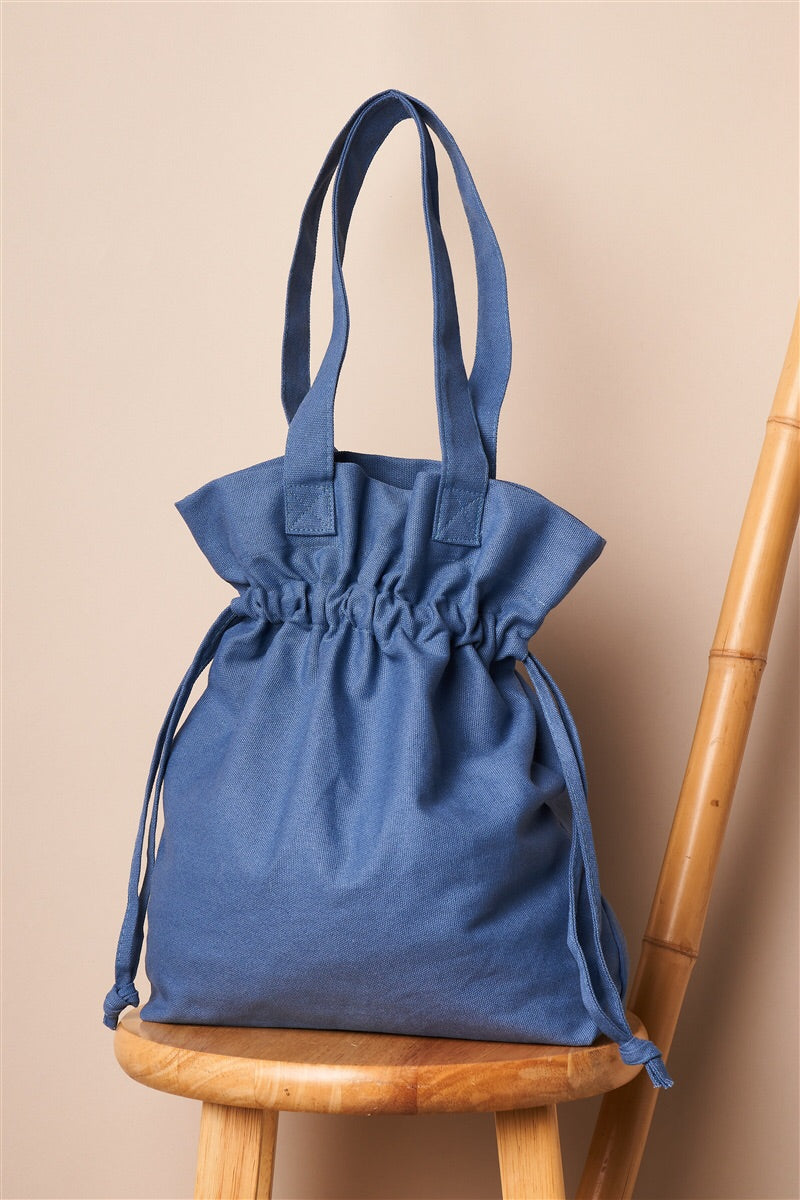 Tote Drawstring Large Shoulder Canvas Bucket Bag