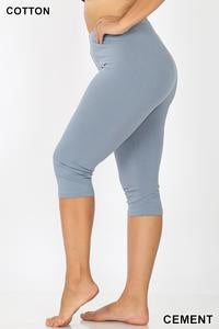 Plus Sz Cotton Capri Legging