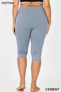 Plus Sz Cotton Capri Legging