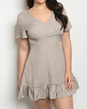 Load image into Gallery viewer, Plus Size Taupe with Dots Dress
