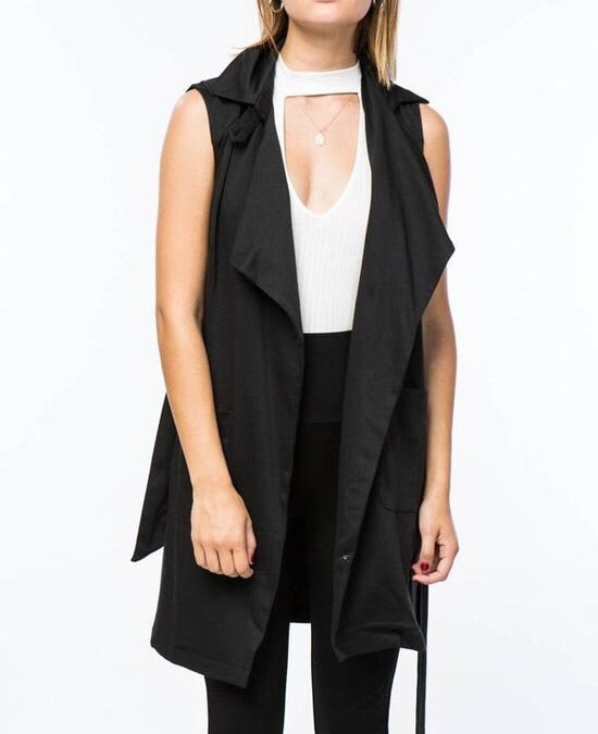 Trench Vest in Black