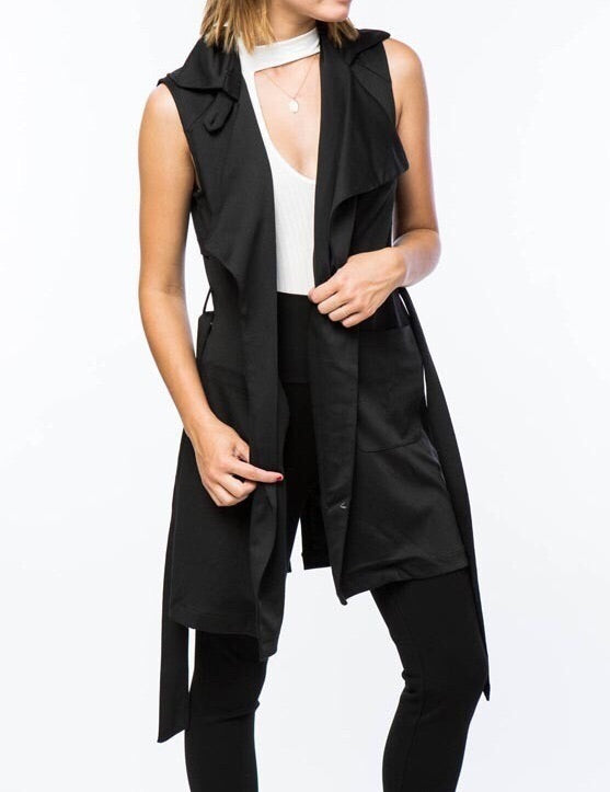 Trench Vest in Black