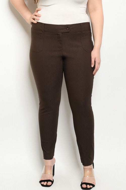 Plus Size Brown Pants