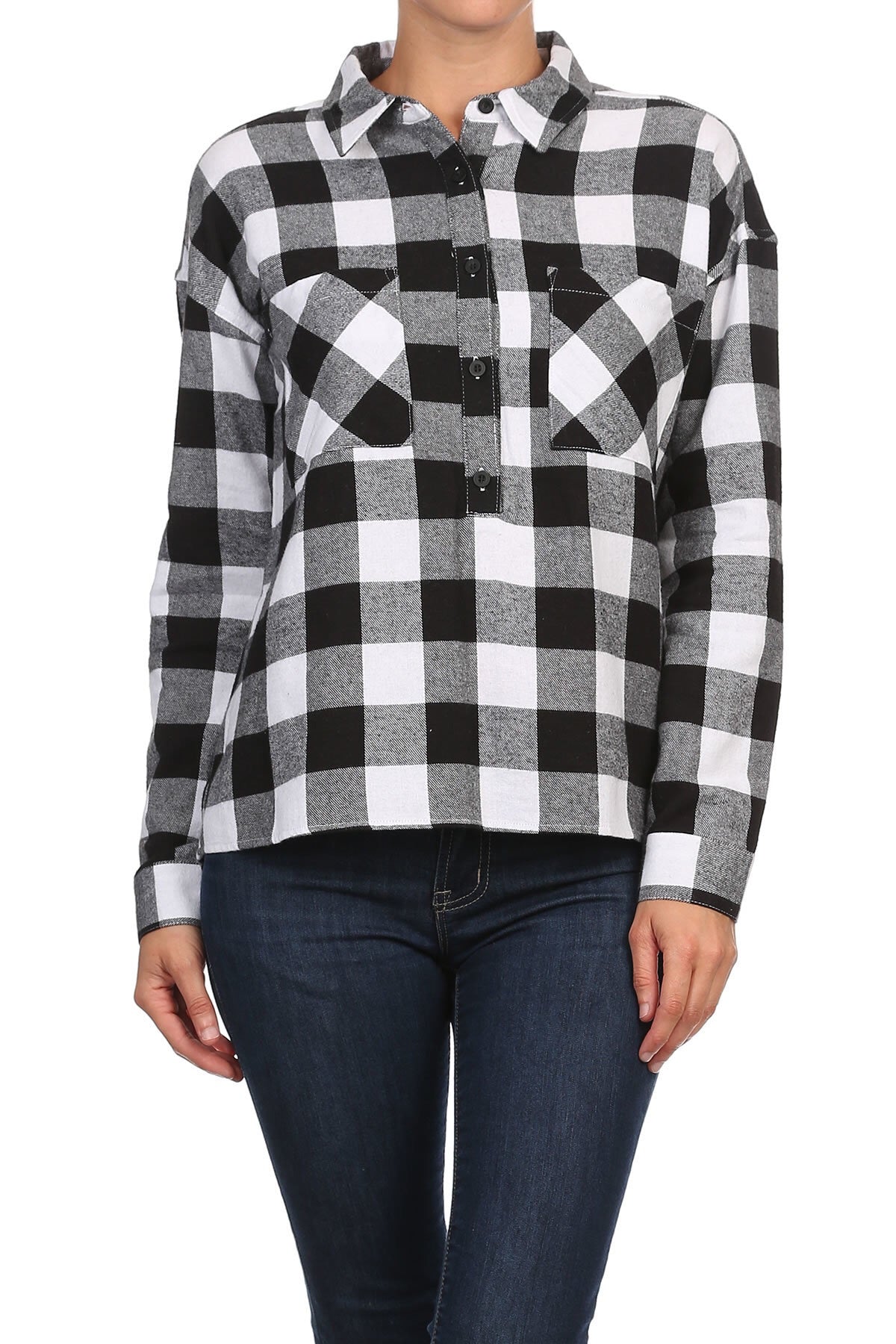 Plus Size Plaid Button Down Shirt