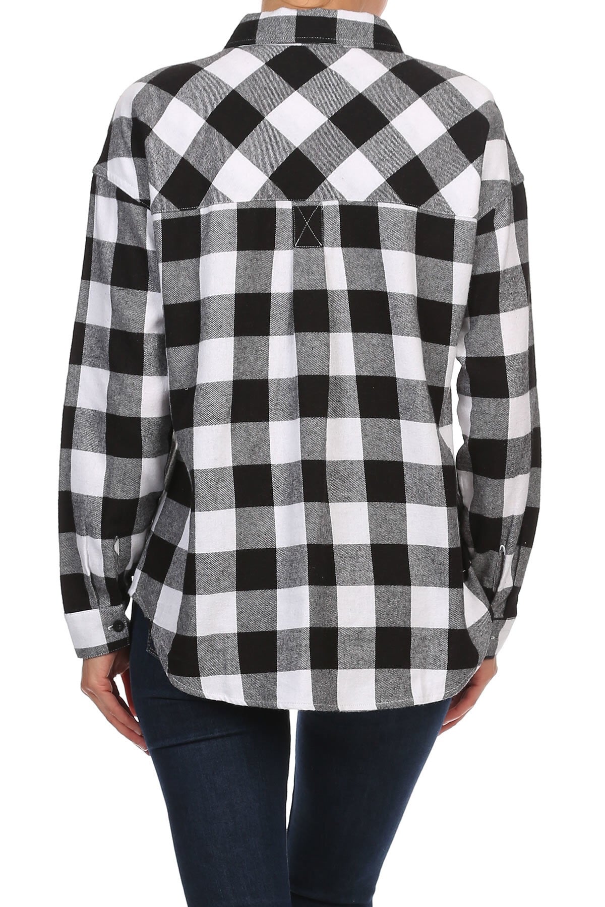 Plus Size Plaid Button Down Shirt