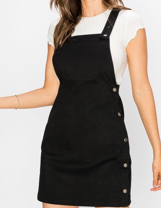 JR Black Overall Short Dress