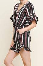 Load image into Gallery viewer, Black Mix Bell Sleeve Romper
